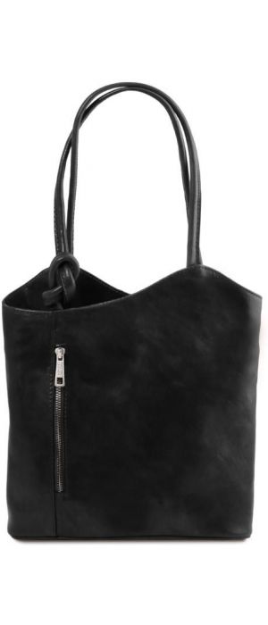 Γυναικεία Τσάντα Δερμάτινη Πλάτης & Ώμου Patty Tuscany Leather TL141497 Μαύρο