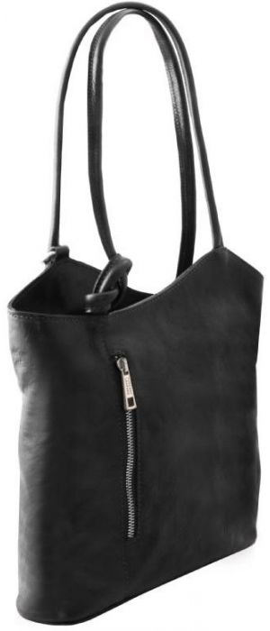 Γυναικεία Τσάντα Δερμάτινη Πλάτης & Ώμου Patty Tuscany Leather TL141497 Μαύρο