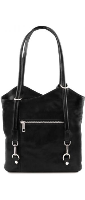 Γυναικεία Τσάντα Δερμάτινη Πλάτης & Ώμου Patty Tuscany Leather TL141497 Μαύρο