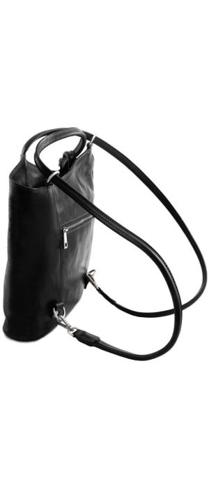 Γυναικεία Τσάντα Δερμάτινη Πλάτης & Ώμου Patty Tuscany Leather TL141497 Μαύρο