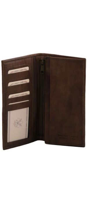 Δερμάτινο Πορτοφόλι / Θήκη Tuscany Leather TL140777 Καφέ σκούρο