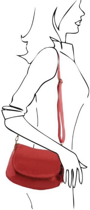 Γυναικεία Τσάντα Δερμάτινη Tuscany Leather TL141223 Κόκκινο