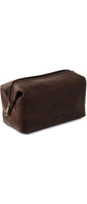 Θήκη Τσαντάκι Καλλυντικών Δερμάτινο Smarty S Tuscany Leather TL141220 Καφέ σκούρο