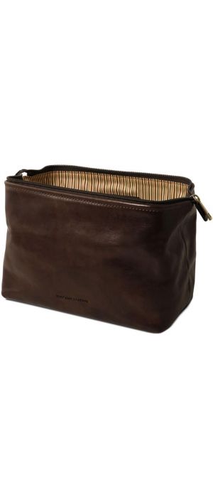 Θήκη Τσαντάκι Καλλυντικών Δερμάτινο Smarty S Tuscany Leather TL141220 Καφέ σκούρο