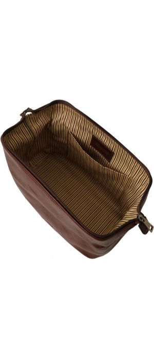 Θήκη Τσαντάκι Καλλυντικών Δερμάτινο Smarty L Tuscany Leather TL141219 Καφέ