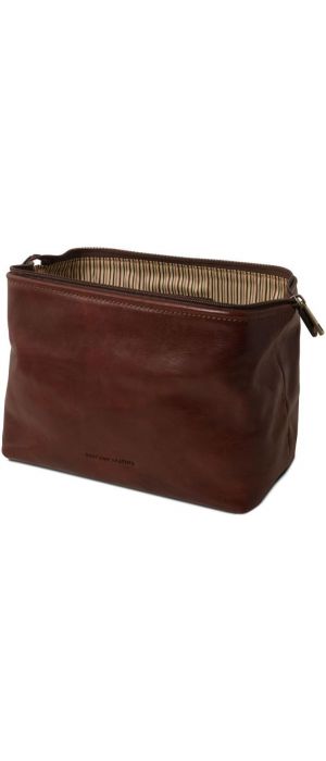 Θήκη Τσαντάκι Καλλυντικών Δερμάτινο Smarty L Tuscany Leather TL141219 Καφέ