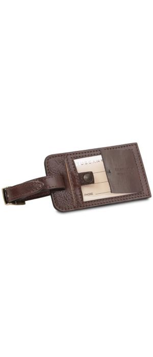 Δερμάτινη θήκη ταυτότητας αποσκευής Tuscany Leather TLTAG Καφέ σκούρο