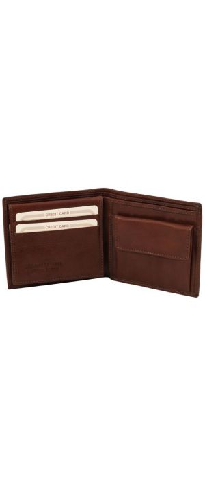 Ανδρικό Δερμάτινο Πορτοφόλι Tuscany Leather TL141377 Καφέ