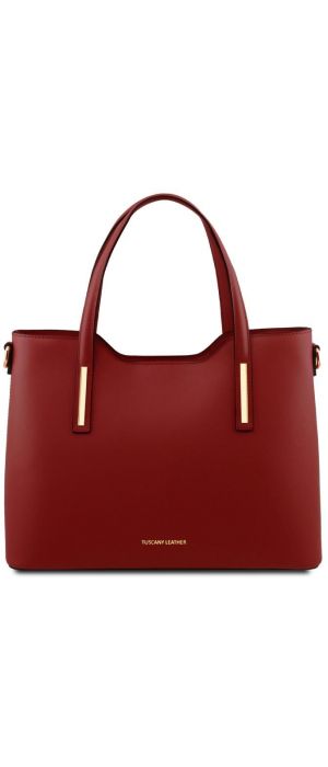 Γυναικεία Τσάντα Δερμάτινη Olimpia Tuscany Leather TL141412 Κόκκινο