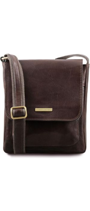 Ανδρικό Τσαντάκι Δερμάτινο Jimmy Tuscany Leather TL141407 Καφέ σκούρο