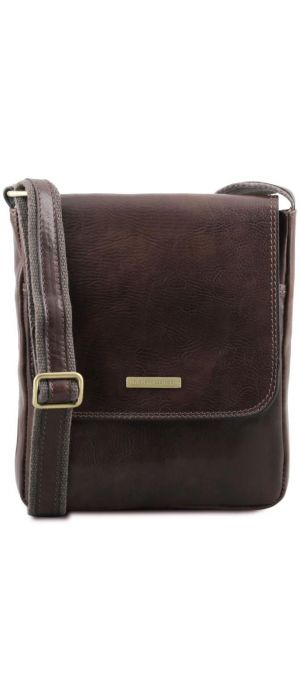 Ανδρικό Τσαντάκι Δερμάτινο John Tuscany Leather TL141408 Καφέ σκούρο