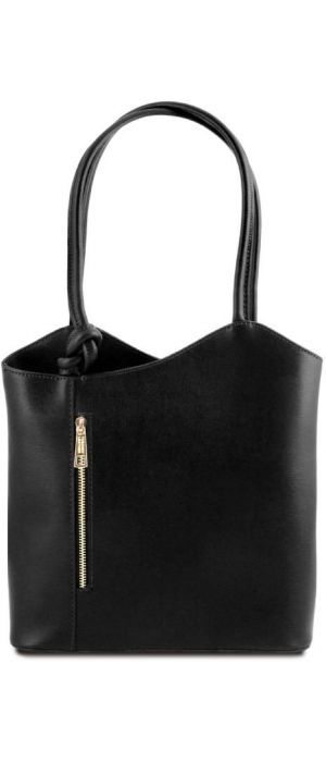 Γυναικεία Τσάντα Δερμάτινη Πλάτης & Ώμου Patty Tuscany Leather TL141455 Μαύρο