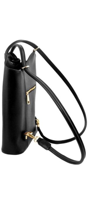 Γυναικεία Τσάντα Δερμάτινη Πλάτης & Ώμου Patty Tuscany Leather TL141455 Μαύρο