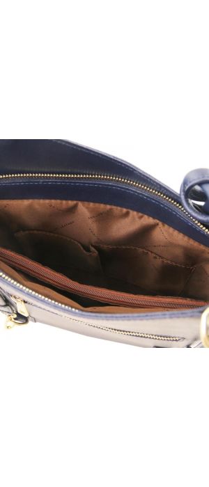 Γυναικεία Τσάντα Δερμάτινη Πλάτης & Ώμου Patty Tuscany Leather TL141455 Μπλε σκούρο
