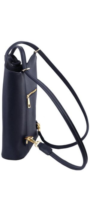 Γυναικεία Τσάντα Δερμάτινη Πλάτης & Ώμου Patty Tuscany Leather TL141455 Μπλε σκούρο
