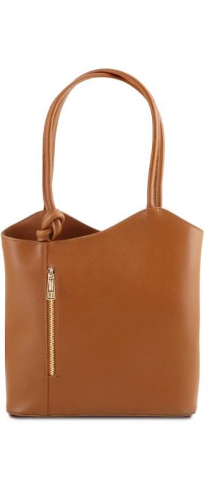 Γυναικεία Τσάντα Δερμάτινη Πλάτης & Ώμου Patty Tuscany Leather TL141455 Κονιάκ