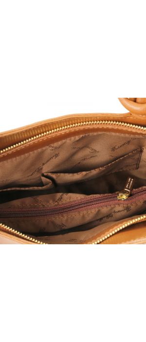 Γυναικεία Τσάντα Δερμάτινη Πλάτης & Ώμου Patty Tuscany Leather TL141455 Κονιάκ