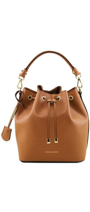 Γυναικεία Τσάντα Δερμάτινη Vittoria Tuscany Leather TL141531 Κονιάκ