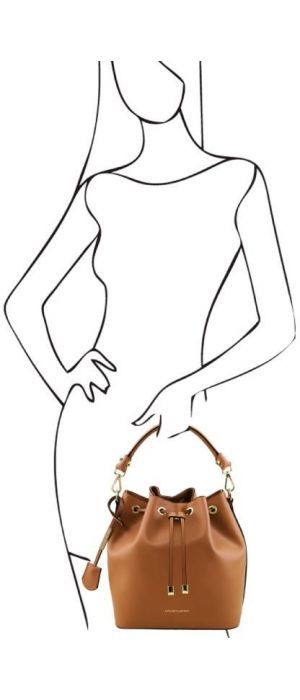 Γυναικεία Τσάντα Δερμάτινη Vittoria Tuscany Leather TL141531 Κονιάκ
