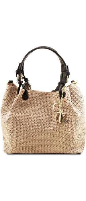 Γυναικεία Τσάντα Δερμάτινη Tuscany Leather TL141573 Μπεζ