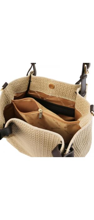 Γυναικεία Τσάντα Δερμάτινη Tuscany Leather TL141573 Μπεζ