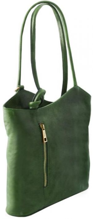 Γυναικεία Τσάντα Δερμάτινη Πλάτης & Ώμου Patty Tuscany Leather TL141497 Πράσινο