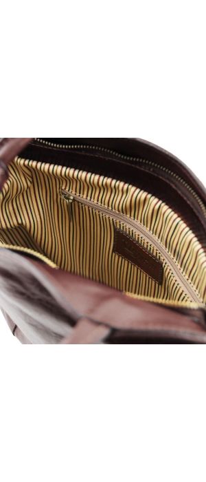 Γυναικεία Τσάντα Δερμάτινη Πλάτης & Ώμου Patty Tuscany Leather TL141497 Καφέ σκούρο