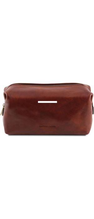 Θήκη Τσαντάκι Καλλυντικών Δερμάτινο Smarty S Tuscany Leather TL141220 Καφέ