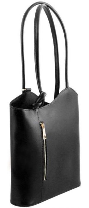 Γυναικεία Τσάντα Δερμάτινη Πλάτης & Ώμου Patty Tuscany Leather TL141455 Μαύρο
