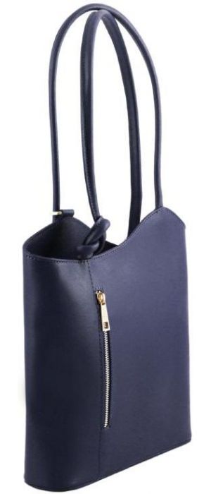 Γυναικεία Τσάντα Δερμάτινη Πλάτης & Ώμου Patty Tuscany Leather TL141455 Μπλε σκούρο
