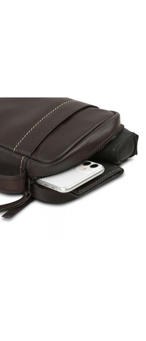 Τσαντάκι Ώμου Δερμάτινο JASLEN 313019-02 Καφέ