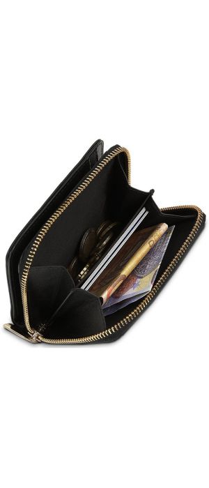 Πορτοφόλι Δερμάτινο Γυναικείο Jaslen 204727-01 Μαύρο