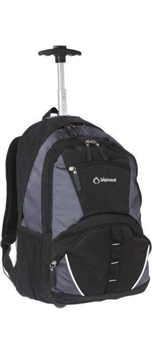 Τσαντα Πλατης με Ροδες Diplomat TBF121 Μαύρο/Γκρι
