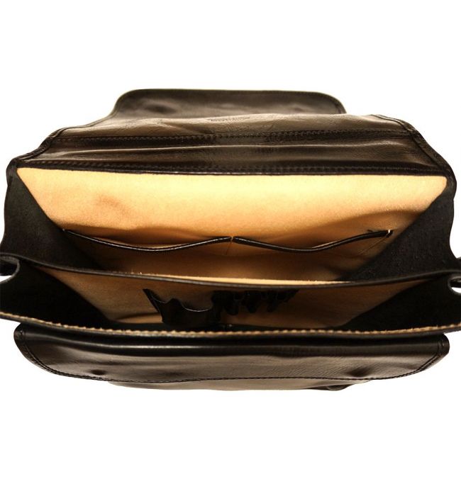 Δερμάτινος Χαρτοφύλακας Mini 2 Θέσεων Firenze Leather 7608 Μαύρο