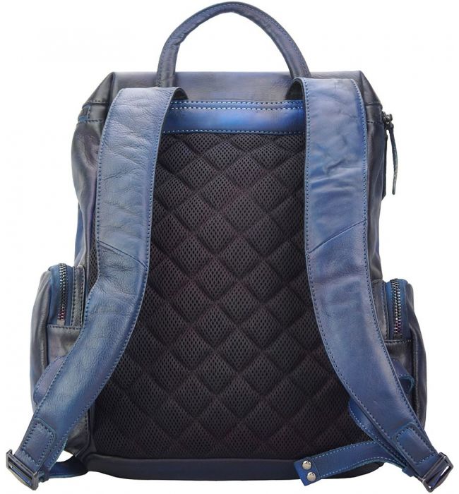 Δερμάτινη Τσάντα Πλάτης Michael Firenze Leather 68031 Σκουρο Μπλε