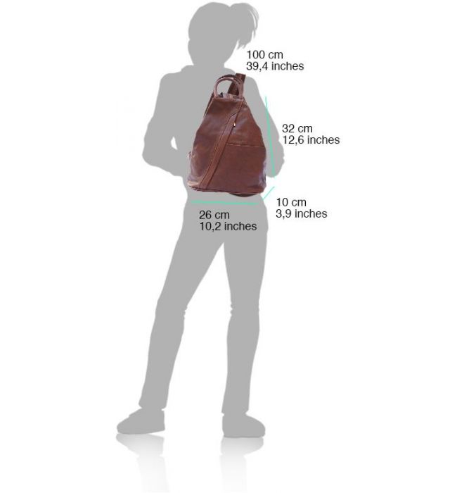 Γυναικειο Δερματινο Backpack Vanna Firenze Leather 2061 Ροζ/Καφε