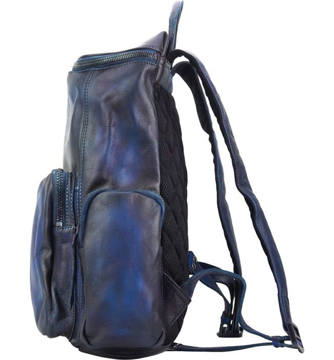 Δερμάτινη Τσάντα Πλάτης Michael Firenze Leather 68031 Σκουρο Μπλε