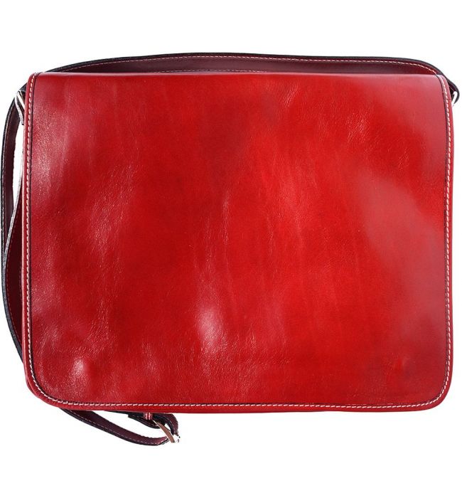 Τσάντα Ταχυδρόμου Δερματινη Firenze Leather 6555 Κόκκινο