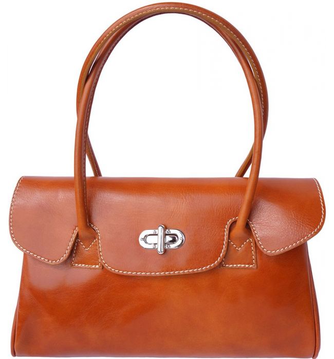 Δερμάτινη Τσάντα Χειρός Lady Firenze Leather 6544 Μπεζ