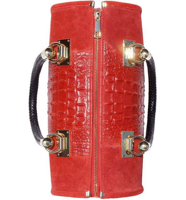 Δερματινη Τσαντα Χειρος Emma Firenze Leather 7002 Κόκκινο