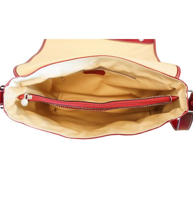 Τσάντα Ταχυδρόμου Δερματινη Firenze Leather 6555 Κόκκινο