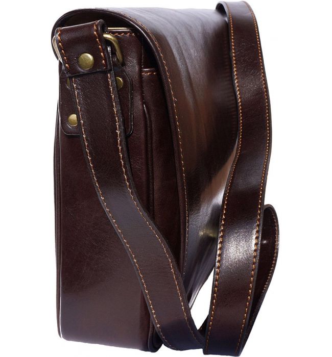 Τσάντα Ταχυδρόμου Δερματινη Firenze Leather 6555 Σκουρο Καφε
