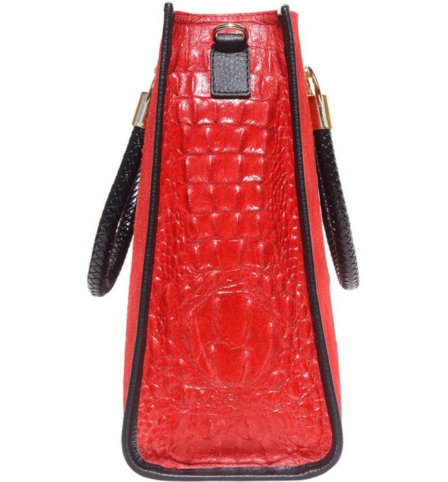 Δερμάτινη Τσαντα Tote Χειρος Firenze Leather 7004 Κόκκινο