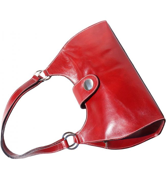 Τσαντα Χειρος Δερμάτινη Florina Firenze Leather 6418 Σκουρο Κόκκινο