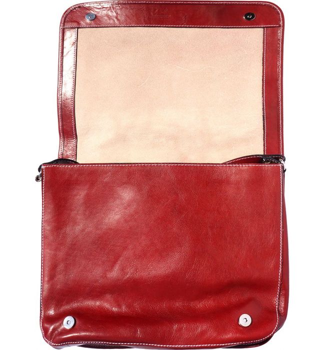 Δερματινη Τσαντα Ταχυδρομου Mirko GM Firenze Leather 6517 Κόκκινο