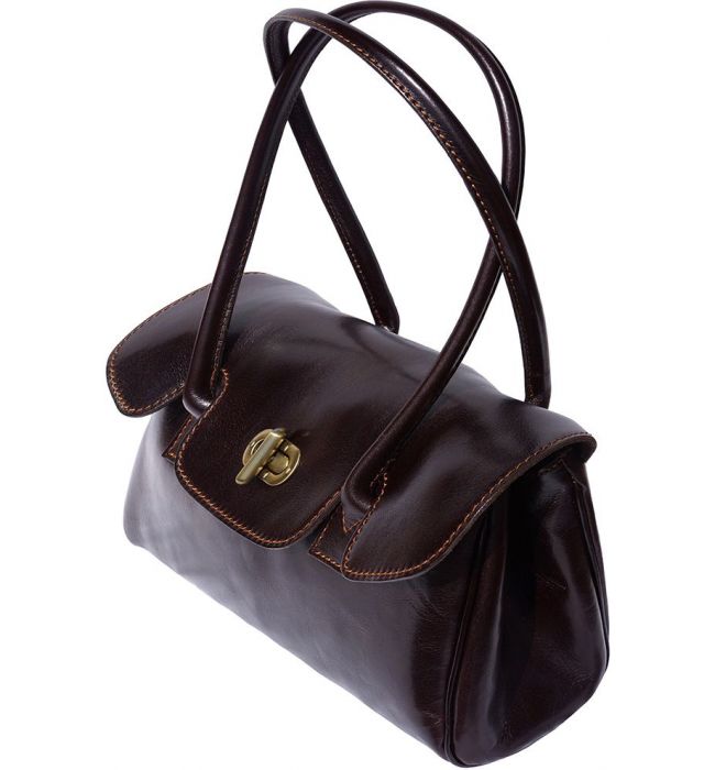 Δερμάτινη Τσάντα Χειρός Lady Firenze Leather 6544 Σκουρο Καφε