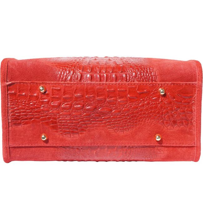 Δερματινη Τσαντα Χειρος Emma Firenze Leather 7002 Κόκκινο
