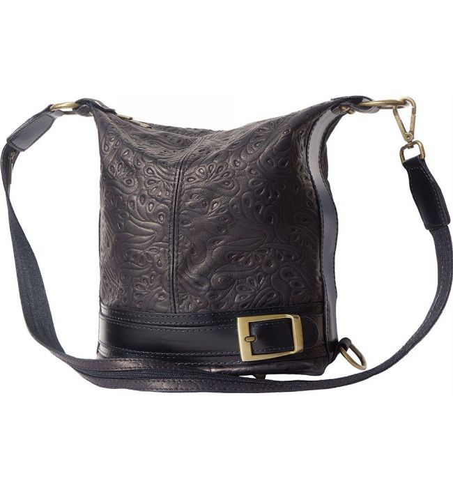 Δερμάτινη Τσάντα Ωμου Caterina Firenze Leather 300S Μαύρο
