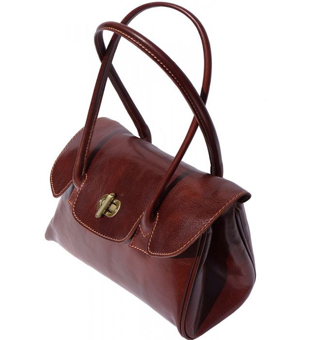 Δερμάτινη Τσάντα Χειρός Lady Firenze Leather 6544 Καφε