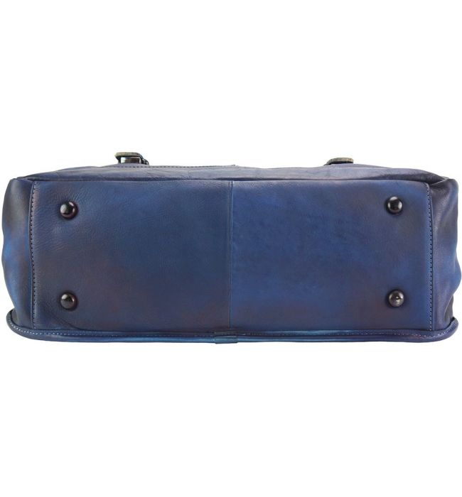 Δερματινος Χαρτοφυλακας Florine Firenze Leather 68155 Σκουρο Μπλε